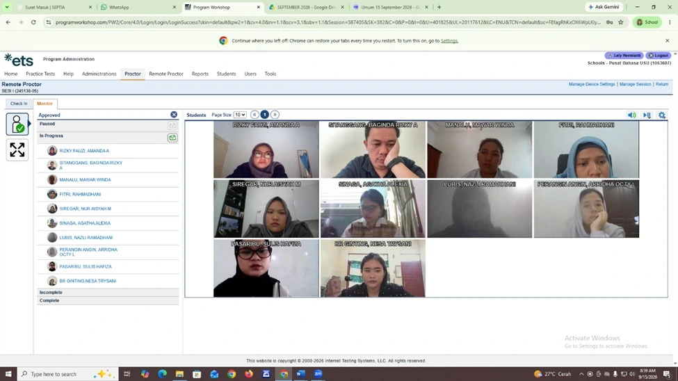 PELAKSANAAN TOEFL ITP ONLINE DAN ONSITE -  15 SEPTEMBER 2026